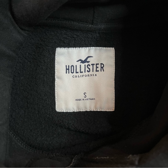 Hollister Crop Hoodie - Small, Black - Picture 3 of 9